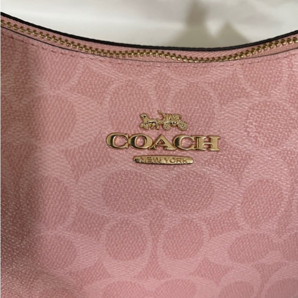 Coach Pink Signature Shoulder Bag with Gold Hardware CA933 - Picture 9 of 13